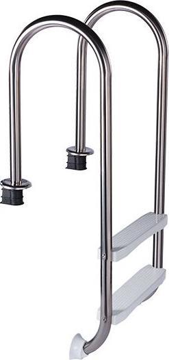 Azuro Edelstahlleiter SLIM 2-Stufen - für Pools über 0,90m Höhe