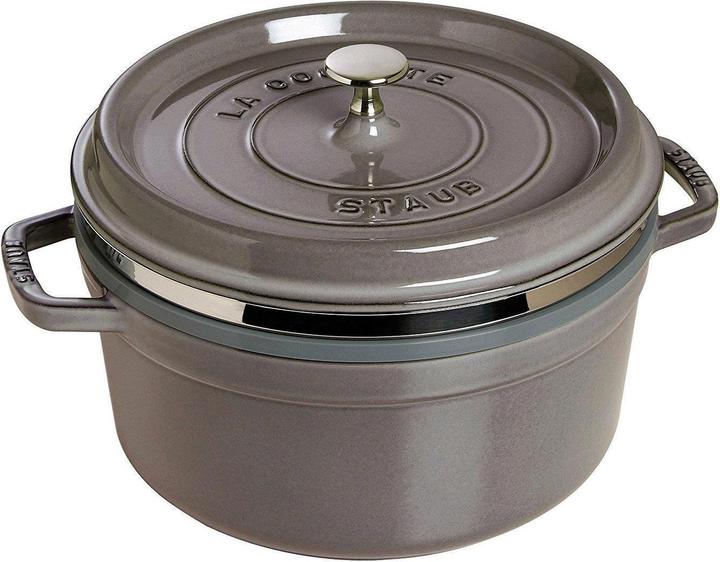 Image du produit Staub Cocotte avec insert vapeur (26 cm, Cocotte + faitout, Fonte, Émail, Acier inoxydable)