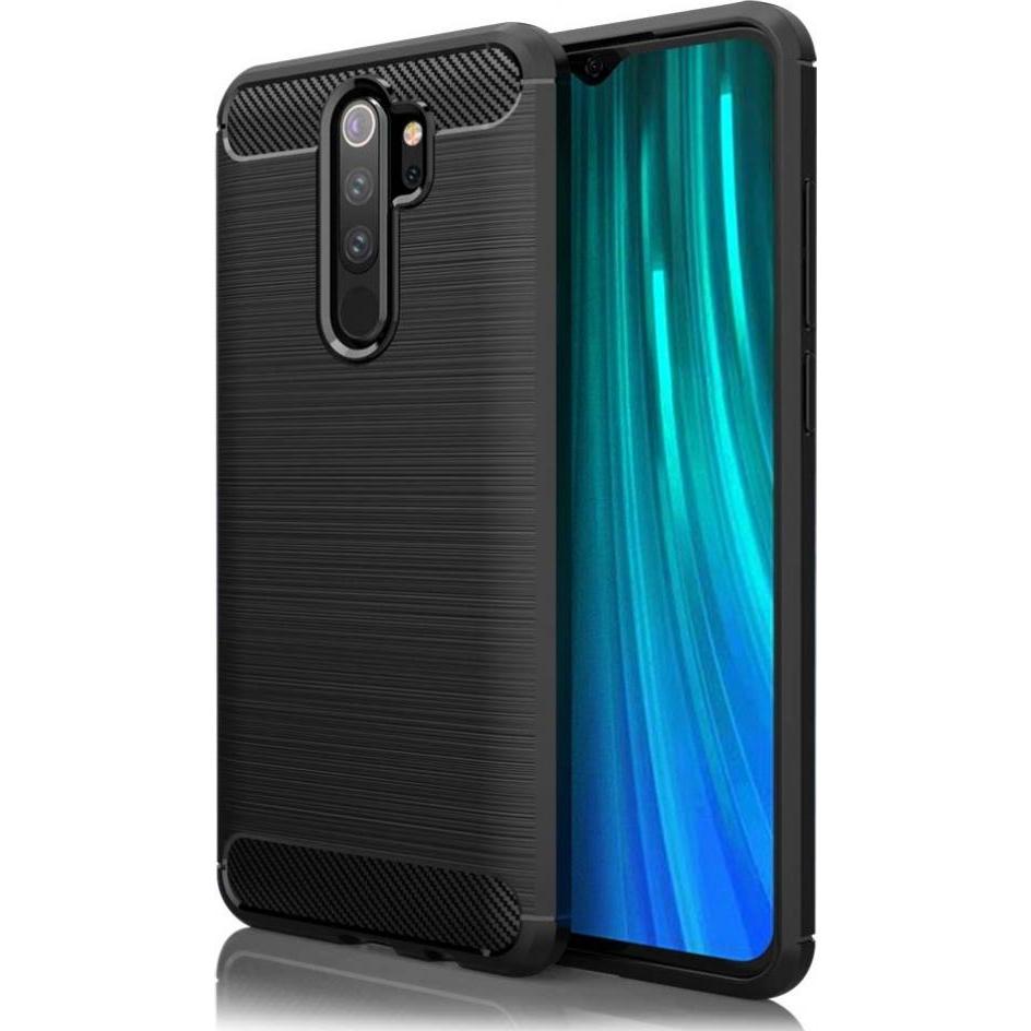 Thumbnail - Screenguard Xiaomi Redmi Note 8 Pro Hülle Carbon Brushed Soft TPU (Xiaomi Redmi Note 8 Pro), Smartphone Hülle, Schwarz