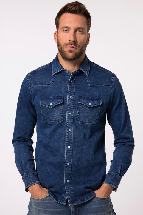 Actual product image JP1880 JP 1880 Jeanshemd FLEXNAMIC®, Denim, Langarm, Kentkragen, Modern Basic Fit (4XL)