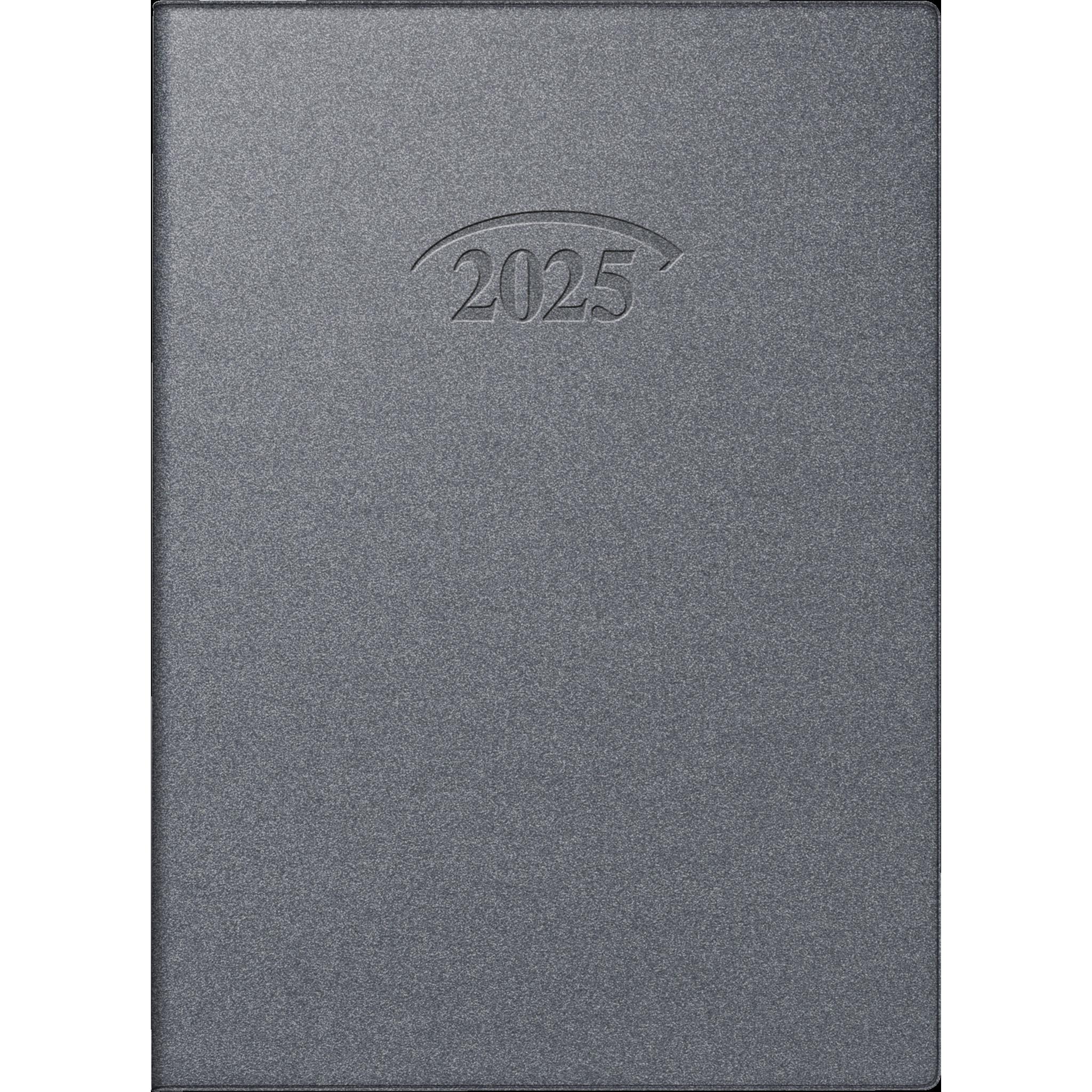 Brunnen, Agenda, Taschenkalender 736 10x14cm 1 Tag/Seite Kunststoff silber 2025 (10 x 14 cm, Spanisch, Deutsch, Niederlä...