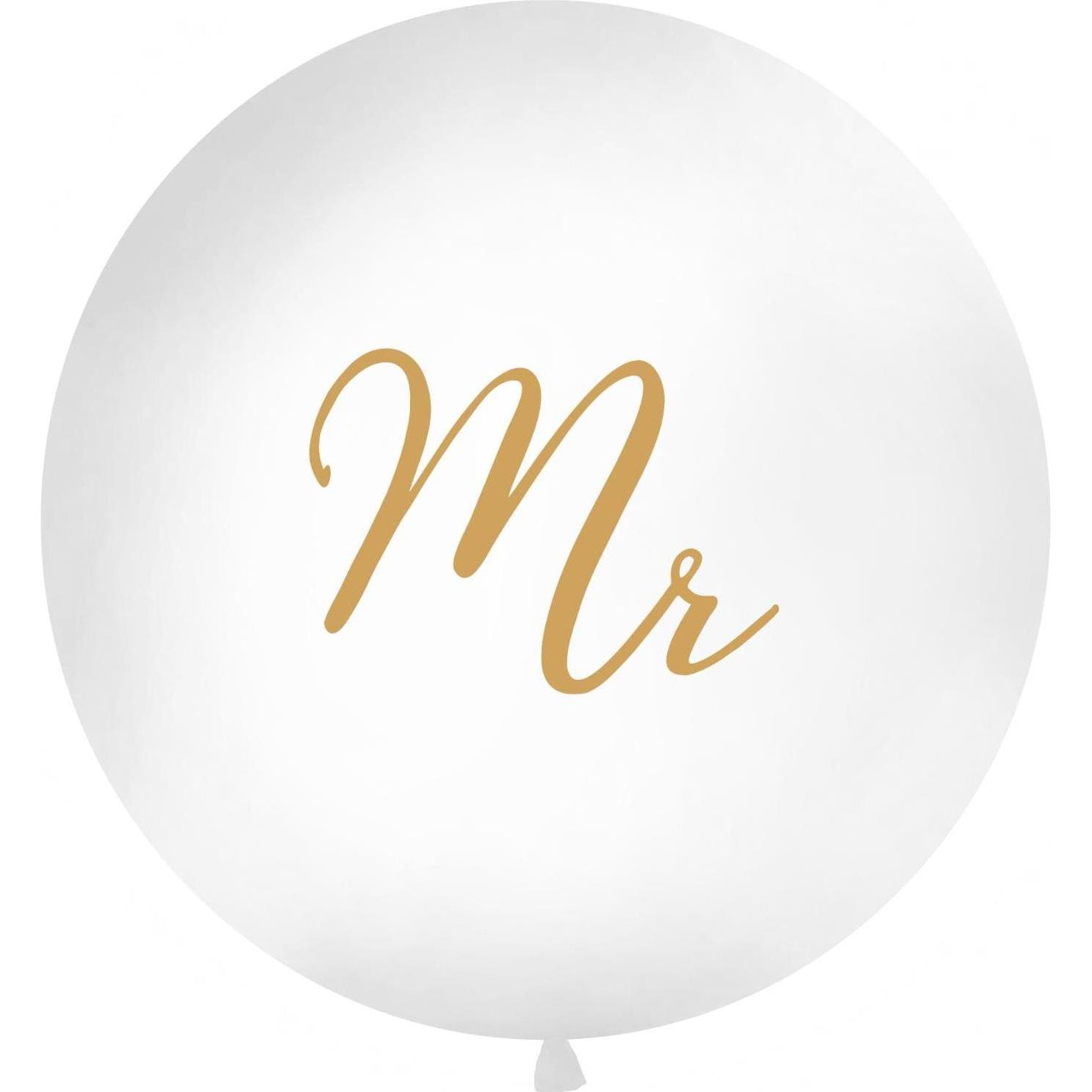 Partydeco Luftballon Mrs Ø 1 m, Karbonschwarz/Weiss