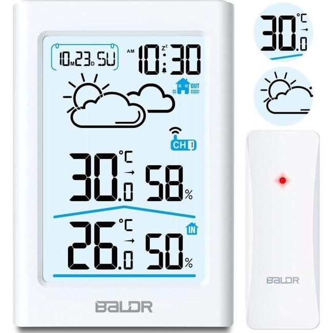 Berdsen Stacja pogodowa Stacja pogodowa z wyświetlaczem BD-911 biała, Stazione meteo, Bianco