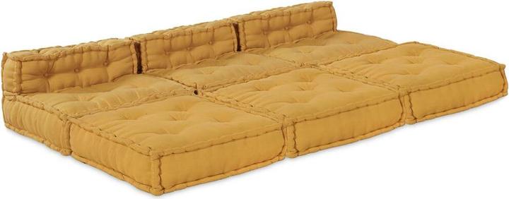 Actual product image vidaXL Modul-Poufs 4er Set Gelbes Gewebe
