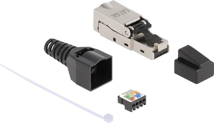 Produktbild Delock RJ45 Stecker zu LSA mit Knickschutztülle und Staubschutz Cat.6A werkzeugfrei (Netzwerkkabel Stecker)