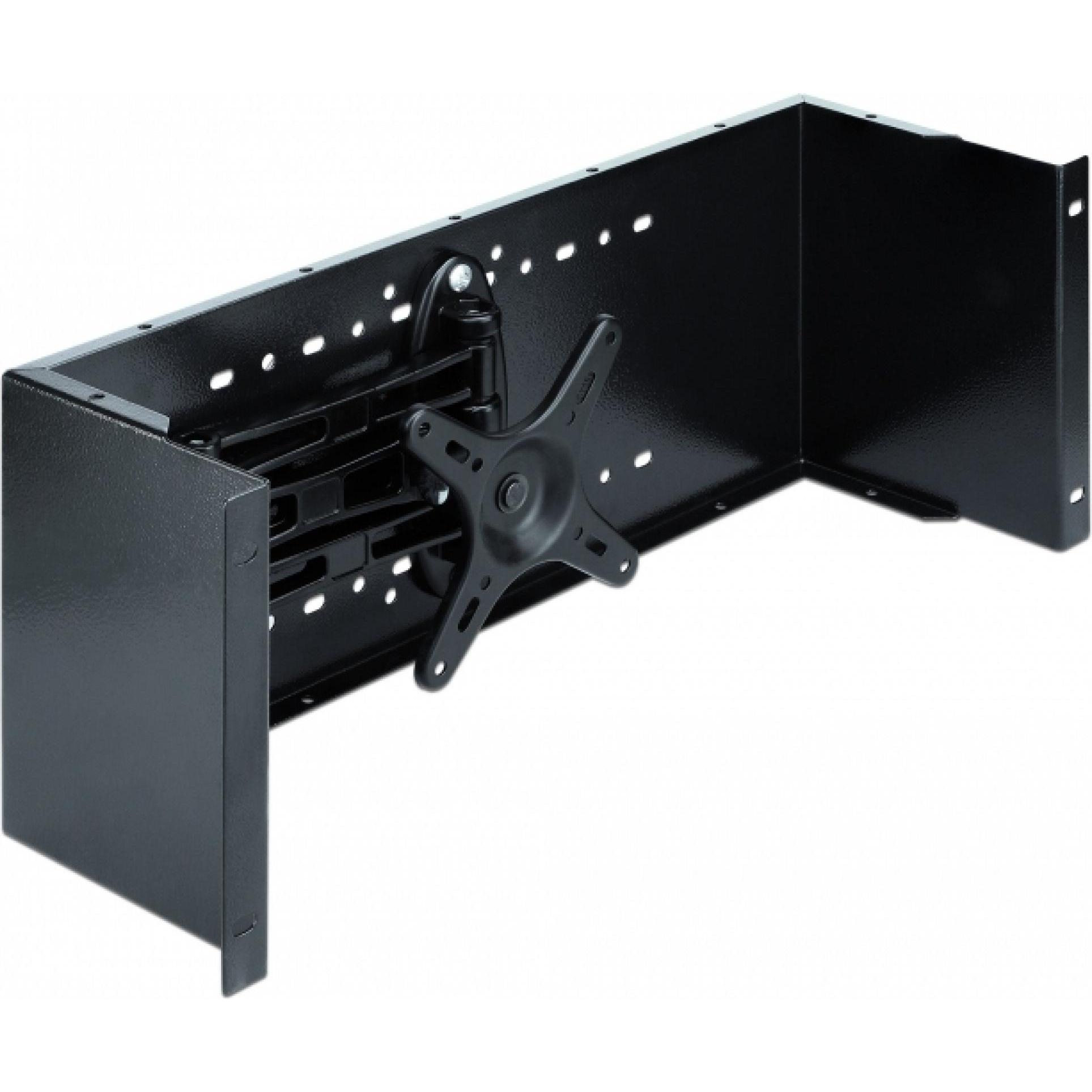 Delock Braccio del monitor montabile su rack, Accessori per armadio rack, Nero
