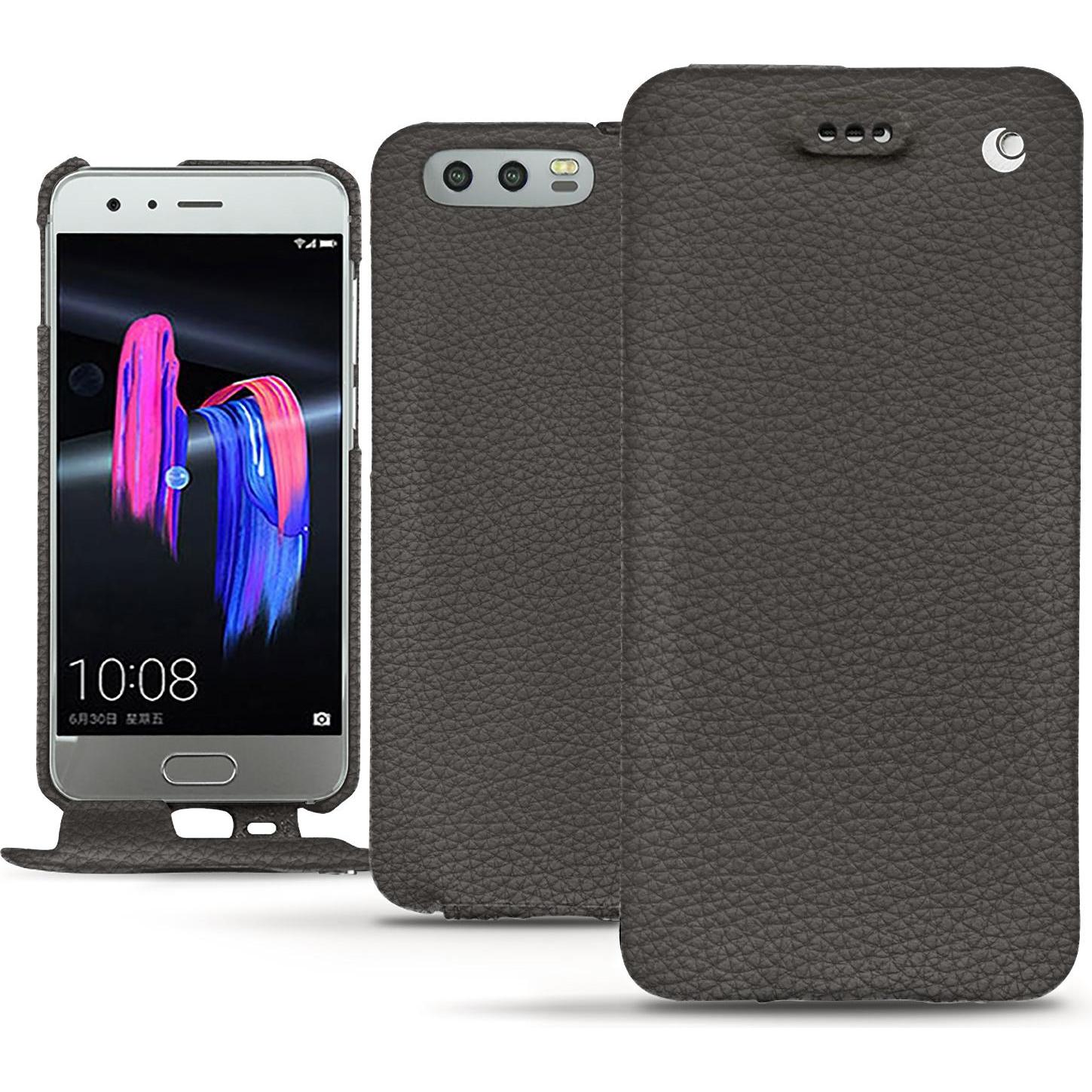 Noreve Lederschutzhülle vertikal (Honor 9), Smartphone Hülle, Grau