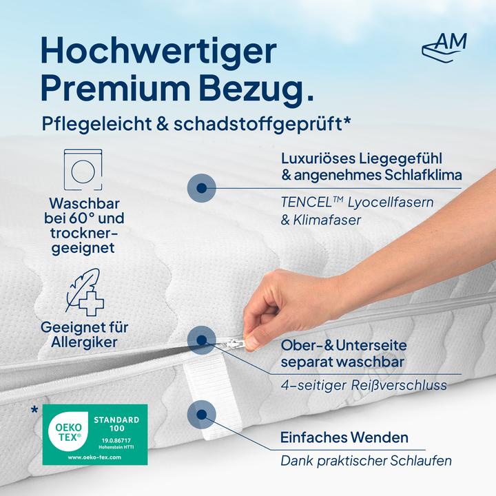 Produktbild AM Qualitätsmatratzen Premium 7-Zonen Taschenfederkern (160 x 190 cm, Federkern)