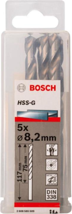 Image du produit Bosch Professional Zubehör Foret hélicoïdal PRO Metal HSS-G, 8,2 x 75 x 117 mm (8,2 mm)