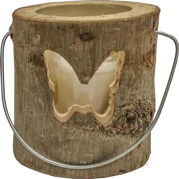 Immagine prodotto Natura Punto Lanterna di legno con candela, cuore, fiore, farfalla, 12 x 12 cm