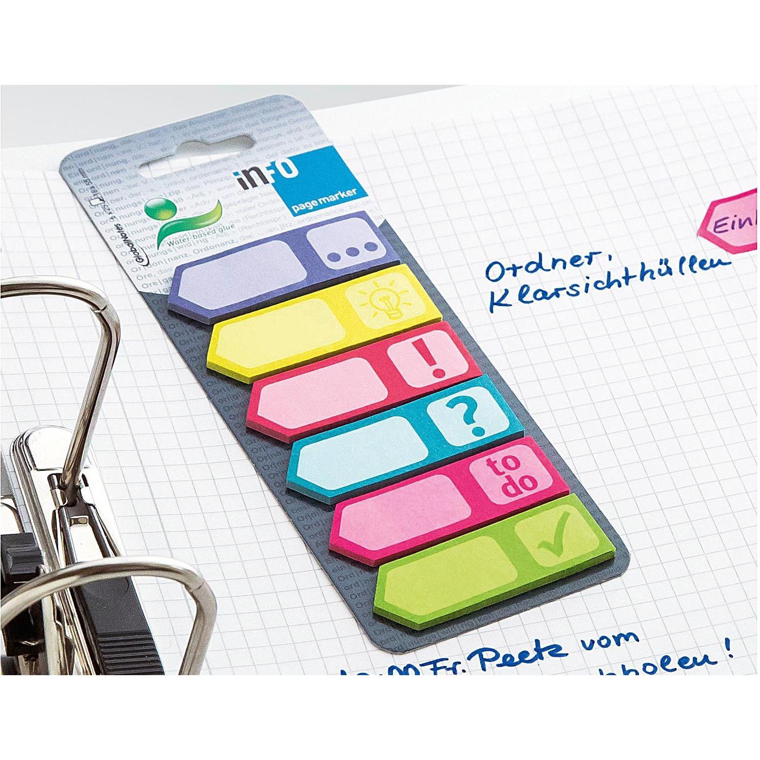 Info, Haftnotiz, Papier-Pagemarker Icons (55 x 18 mm)