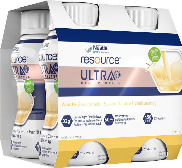 Image du produit Nestlé Resource Ultra + Vanille CH 4 Fl 200 ml (Vanille)
