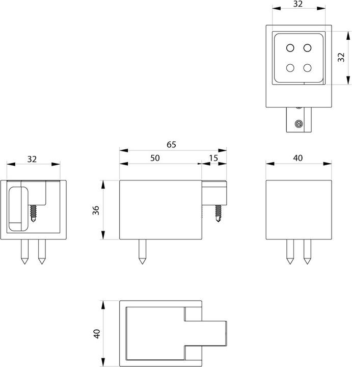 Produktbild Pauli+Sohn Adapter für Trennwandstützen 8888 (1 Stk.)