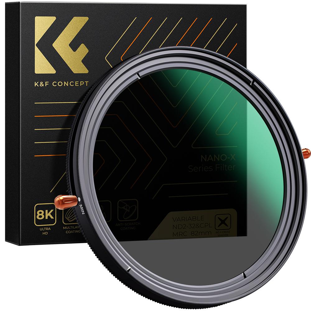 K&F Concept 37MM 2 in 1 CPL+Variabile ND2ND32, HD, impermeabile, antigraffio, 28 strati con rivestimento (37 mm, Filtri grigi, Filtri polarizzanti), F