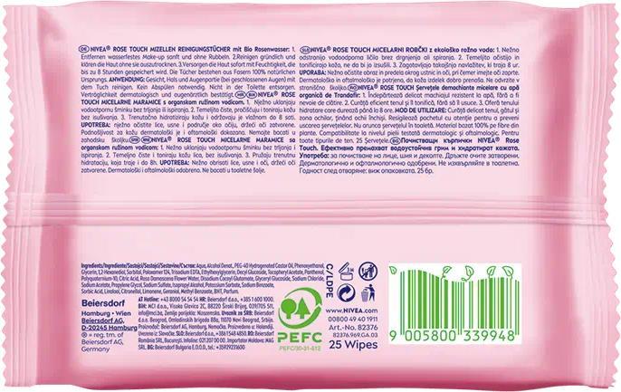 Immagine prodotto NIVEA Rosenwasser Reinigungstücher (Salviette detergenti per il viso)