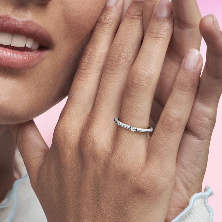 Produktbild Pandora ME Pavé & Weisser Doppelring (56, 925 Silber)