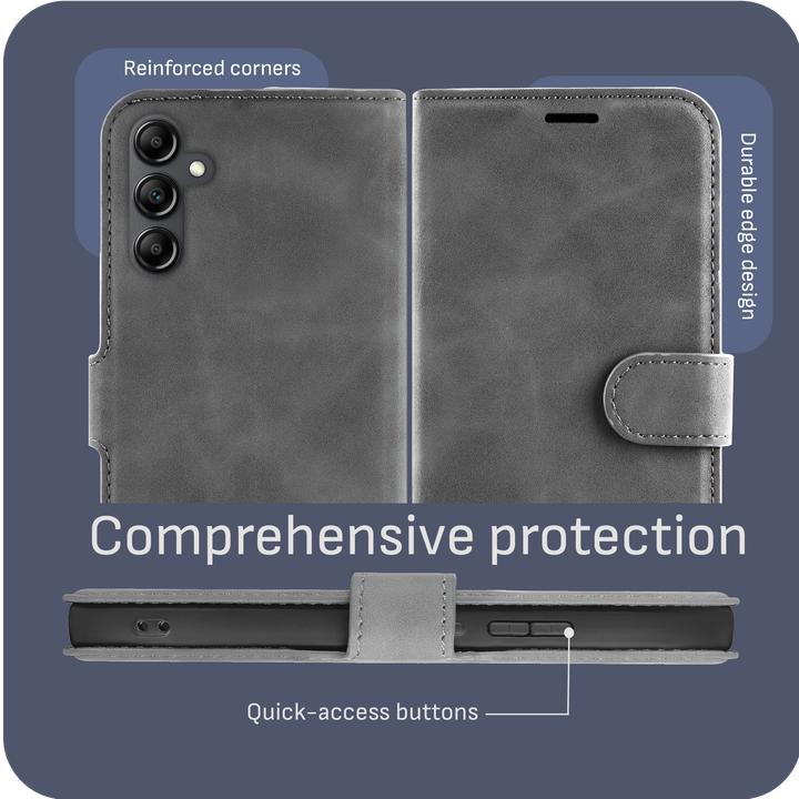 Actual product image Cazy Premium wallet case for Samsung Galaxy A55, magnetic wallet case, card slots, stand (Samsung Galaxy A55)