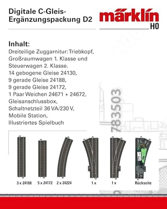 Produktbild Märklin Digitale C-Gleis-Ergänzungspackung D2 (Spur H0)