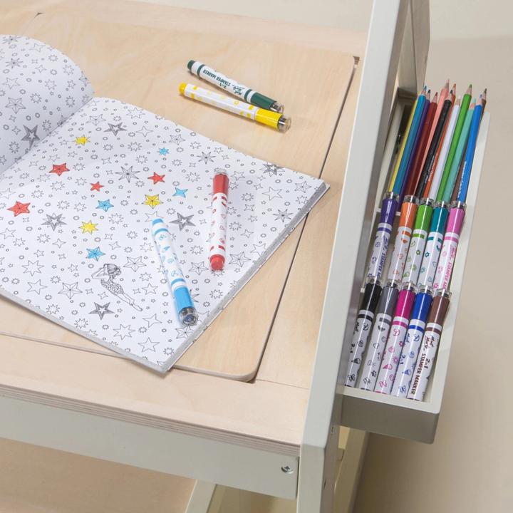 Actual product image Coco Village Multifunction Wooden Art & Sensory Table With 2 chairs