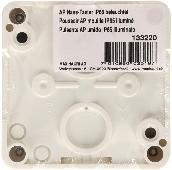 Actual product image Mica AP wet pushbutton white IP54 illuminated