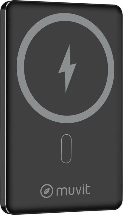 Muvit Powerbank for Change Schwarz Aluminium 5000 mAh (5000 mAh, 15 W)