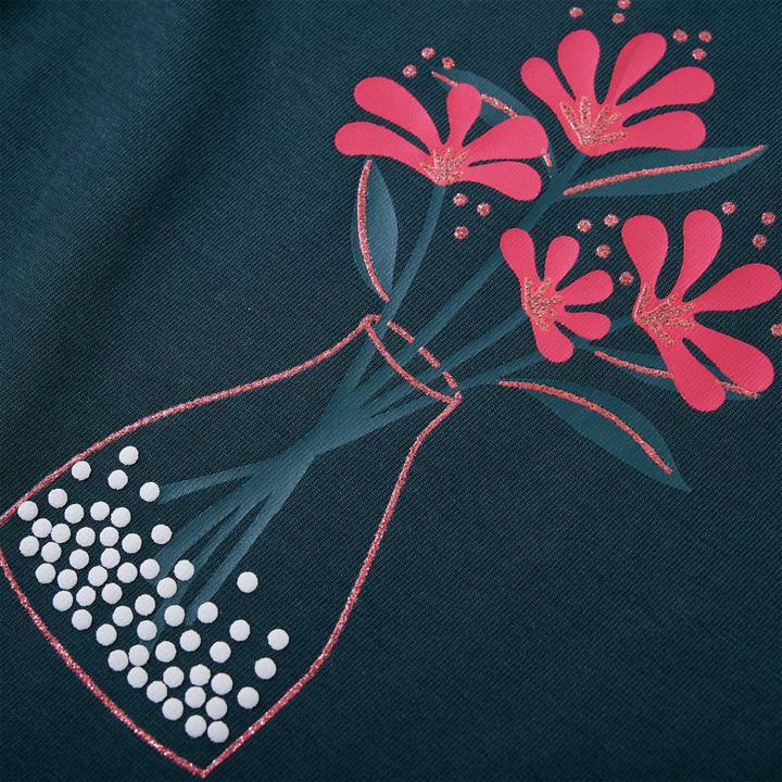 Produktbild vidaXL Kinder-Langarmshirt Dunkelgrün 104,Material: 95