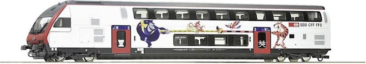 Image du produit Roco 74718 Voiture-pilote à deux niveaux des CFF, 2e classe, type Bt IC2020 (DCC) (Piste H0)