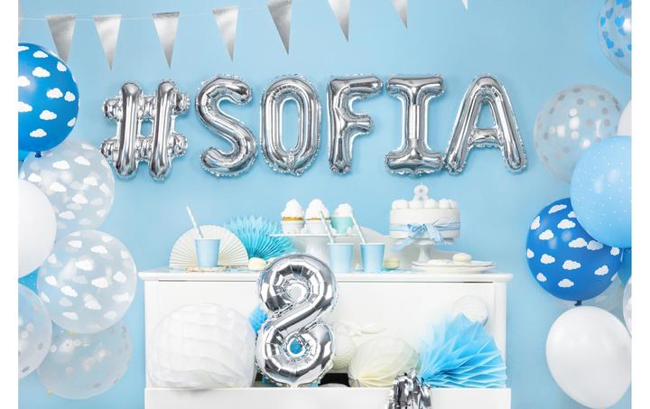 Produktbild Partydeco Luftballons Wolken Transparent/Weiss Ø 30 cm, 6 Stück (6 x)