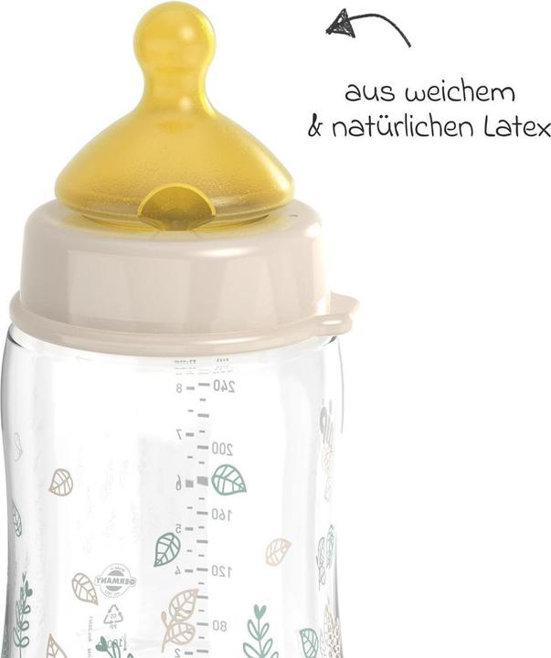 Produktbild NIP Babyflaschen PP-Flasche Cherry Green 260 ml + Latex-Trinksauger (260 ml)