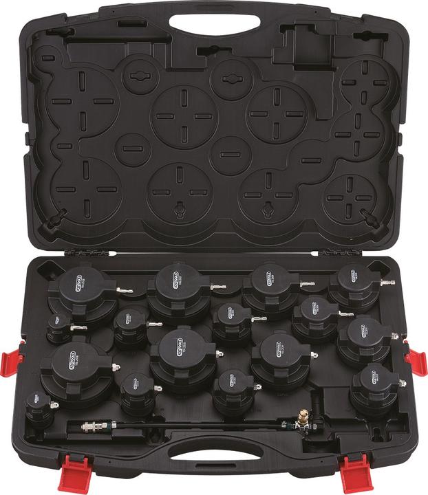 Actual product image KS Tools Turbo system pressure tester kit with stepped adaptor, 17 pcs