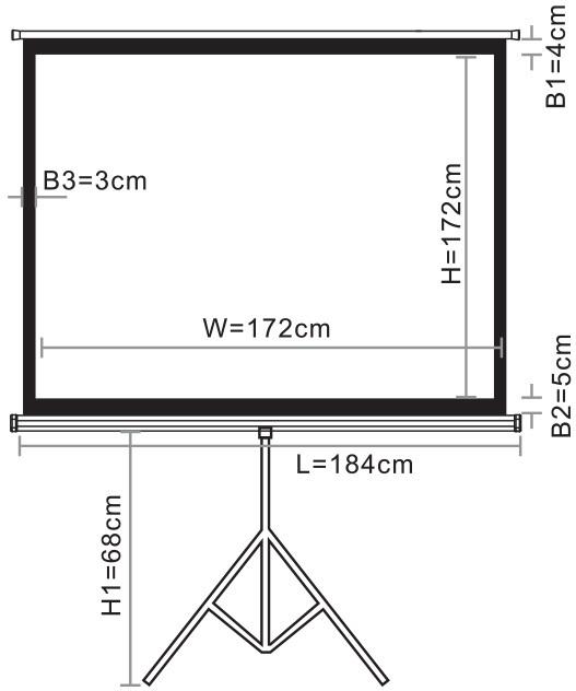 Produktbild Leinwand 96" Portable Tripod Projection Screen (1:1)