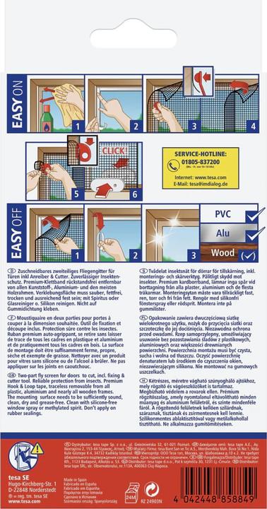 Image du produit tesa Moustiquaire COMFORT pour fenêtres, avec bande Velcro, autocollante, sans perçage (65 x 250 cm)
