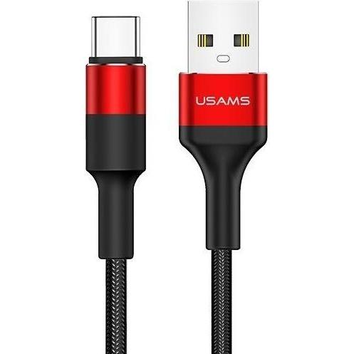 Usams U5 Cavo di ricarica e trasmissione dati USB-C 2A, nero / rosso (1.20 m), Cavo USB
