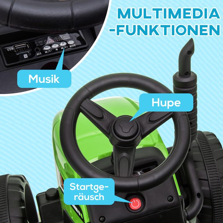 Actual product image Swisshandel24 Electric tractor, trailer, remote control, ride-on tractor, MP3 function