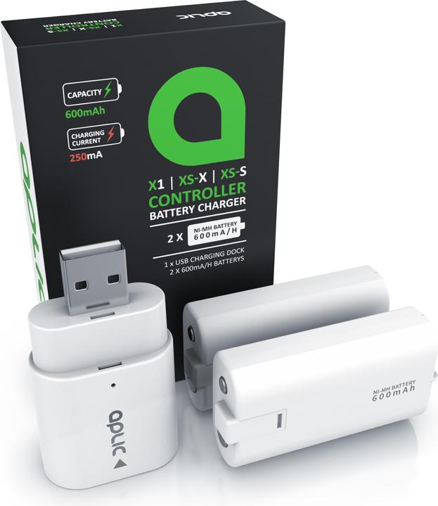 Produktbild Aplic Ladegerät für Xbox One Controller und Series Gamepad, Akku Ladestation, 2 x Akkus 600 mAh (Xbox Series S, Xbox One S)