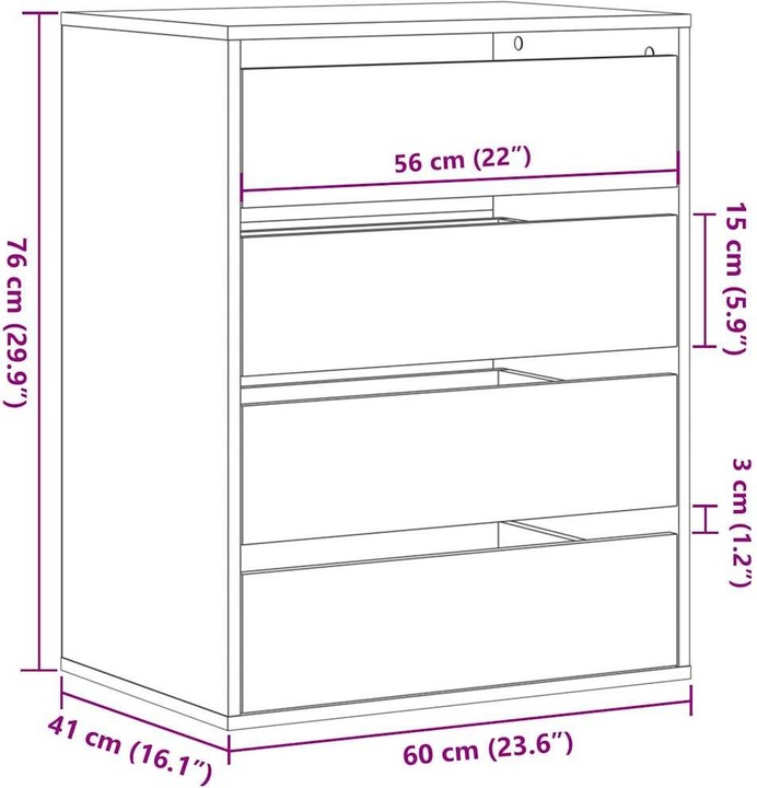 Produktbild VidaXL Kommode (60 x 41 x 76 cm)