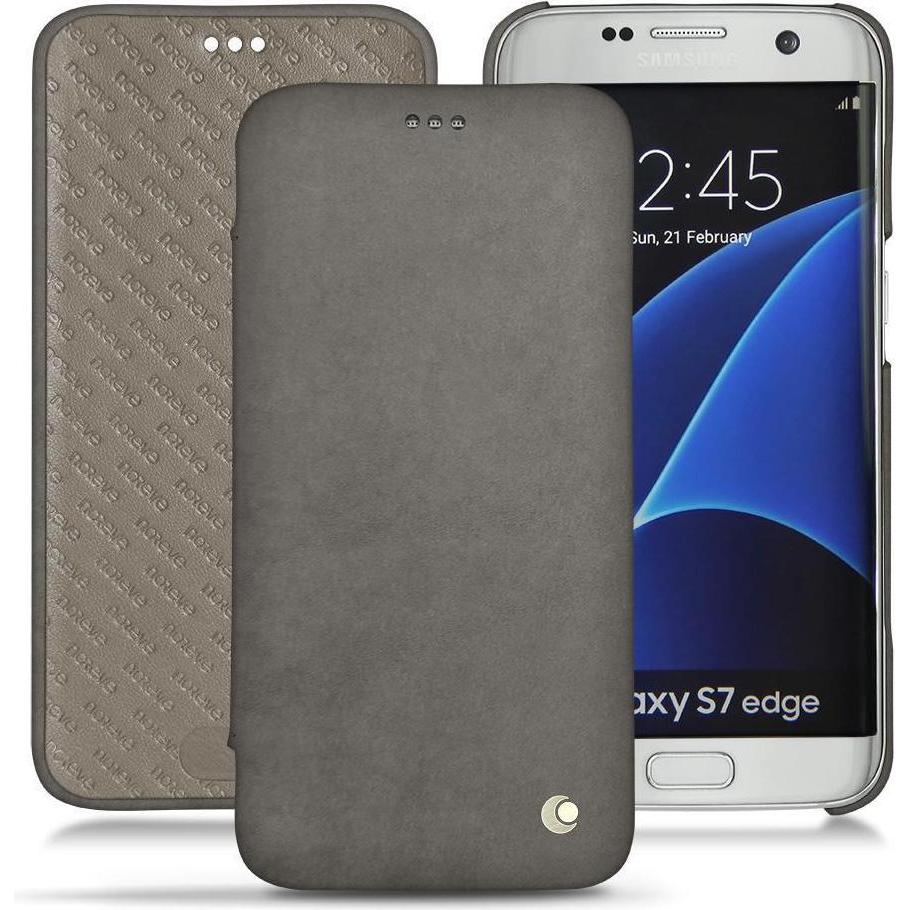 Noreve Lederschutzhülle horizontal (Samsung Galaxy S7 Edge), Smartphone Hülle, Grau