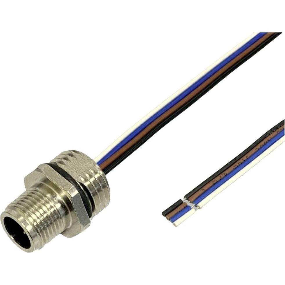 BKL Electronic 2703001 Sensor/Aktor Einbaustecker M12 5 m Polzahl: 4 1 St., Elektronikkabel + Stecker