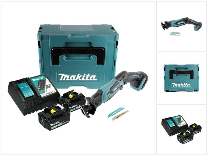 Actual product image Makita DJR 183 RGJ Battery Reciprocating Saw 18 V + 2x Battery 6.0 Ah + Charger + Makpac