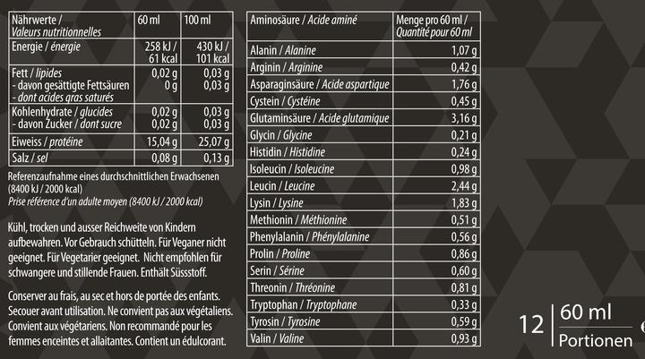 Nährwerte und Zutaten PowerFood One Whey Protein Shot (Berry, 12 Stk.)