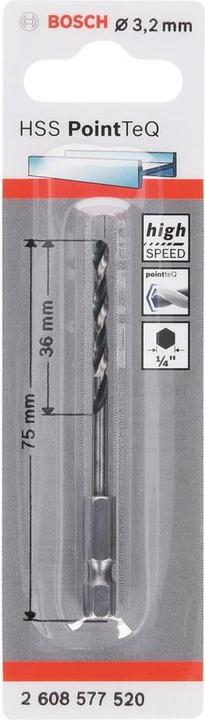 Produktbild Bosch Professional Zubehör HSS PointTeQ Sechskantbohrer 3,2 mm (3.2 mm)