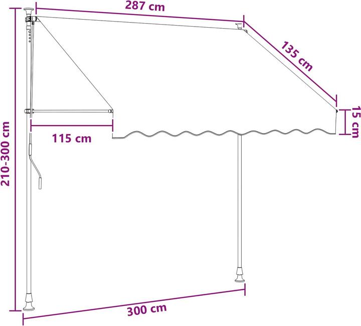 Produktbild vidaXL Einziehbare Markise (1.15 m)