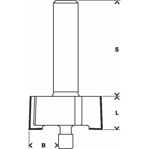 Thumbnail - Bosch Professional Zubehör, Fräser, Falzfräser, 1/4-Zoll, D1 25,4 mm, L 12,7 mm, G 54 mm