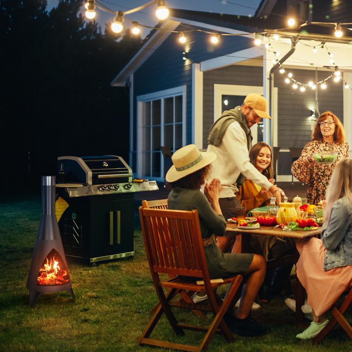 Image du produit Relaxdays Cheminée de jardin avec protecction, décoratif