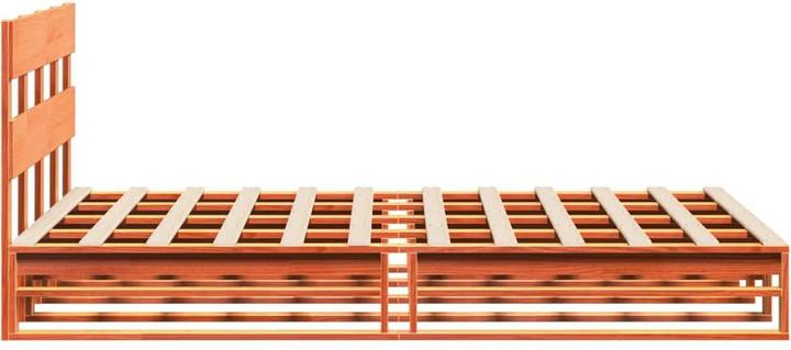 Produktbild vidaXL Massivholzbett Holzbett Bett Palettenbett mit Kopfteil 140x190cm Kiefer (140 x 190 cm)