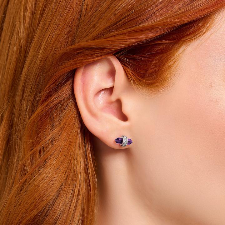 Immagine prodotto Thomas Sabo Orecchini con cristalli di onice viola in argento (Annerito, Argento 925)