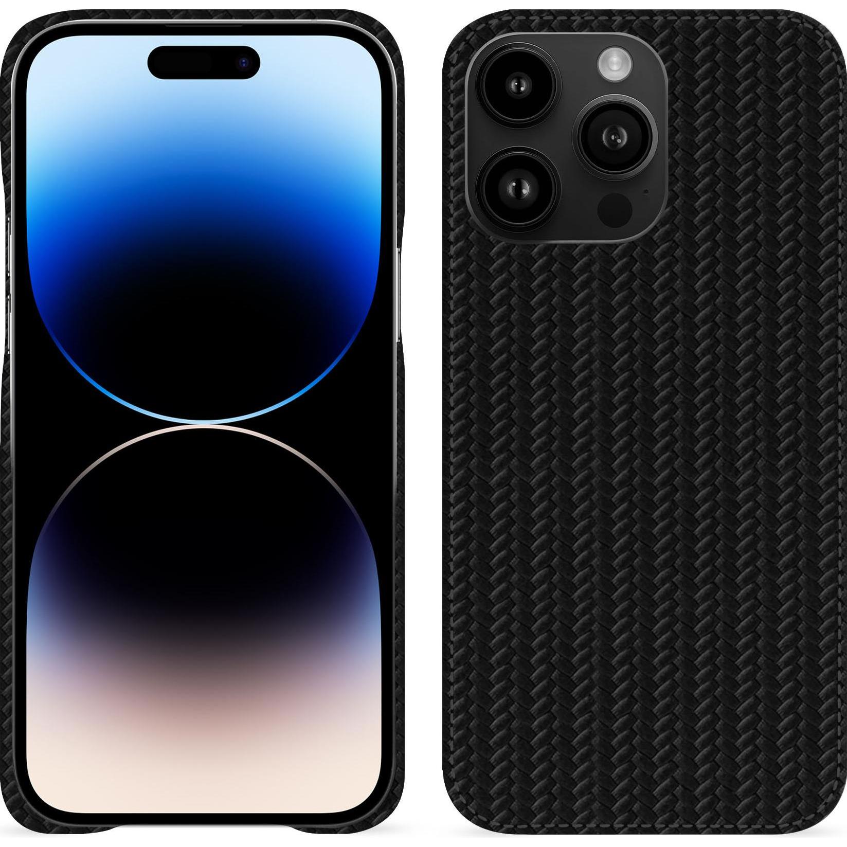 Noreve Lederschutzhülle (Apple iPhone 15 Pro Max), Smartphone Hülle, Schwarz