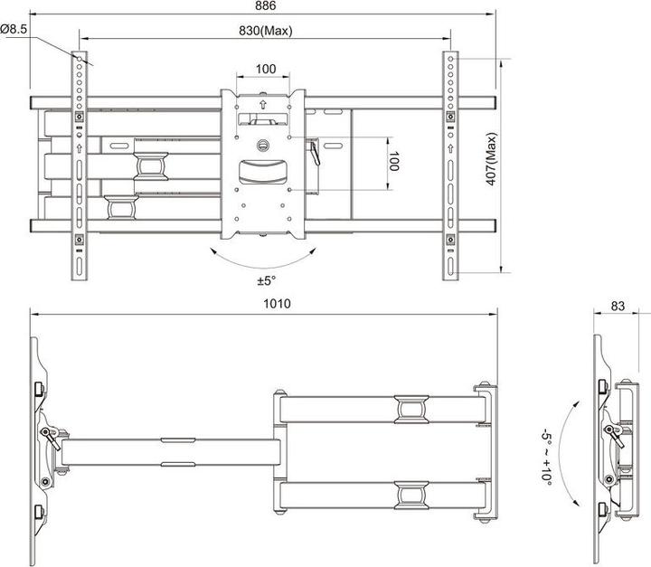 Immagine prodotto Multibrackets M Universale (Muro, 75", 40 kg)