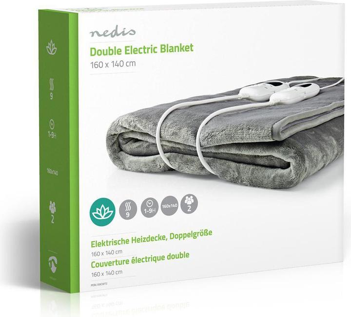 Immagine prodotto Nedis Piumino elettrico | Sottocoperta | 2 persone | 160 x 140 cm | 9 impostazioni di calore | lavabile (160 x 140 cm)