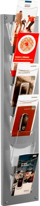 Produktbild Kerkmann Wandprospekthalter alu 1/3 DIN A4 6 Fächer (1/3 Din A4)
